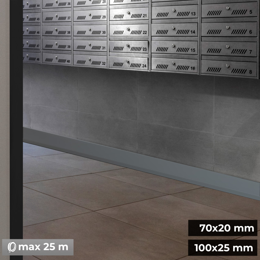 Listwa przypodłogowa PCV 100x25mm szara