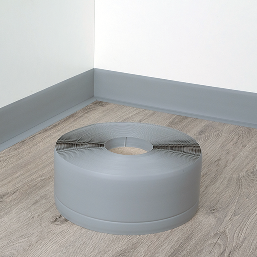Listwa przypodłogowa PCV 70x20 mm, samoprzylepna elastyczna, miękka listwa podłogowa, cokołowa, szary