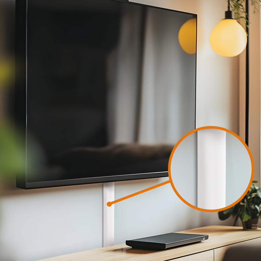  Listwa kablowa maskująca samoprzylepna PCV – 200 cm, trapezowa, biały