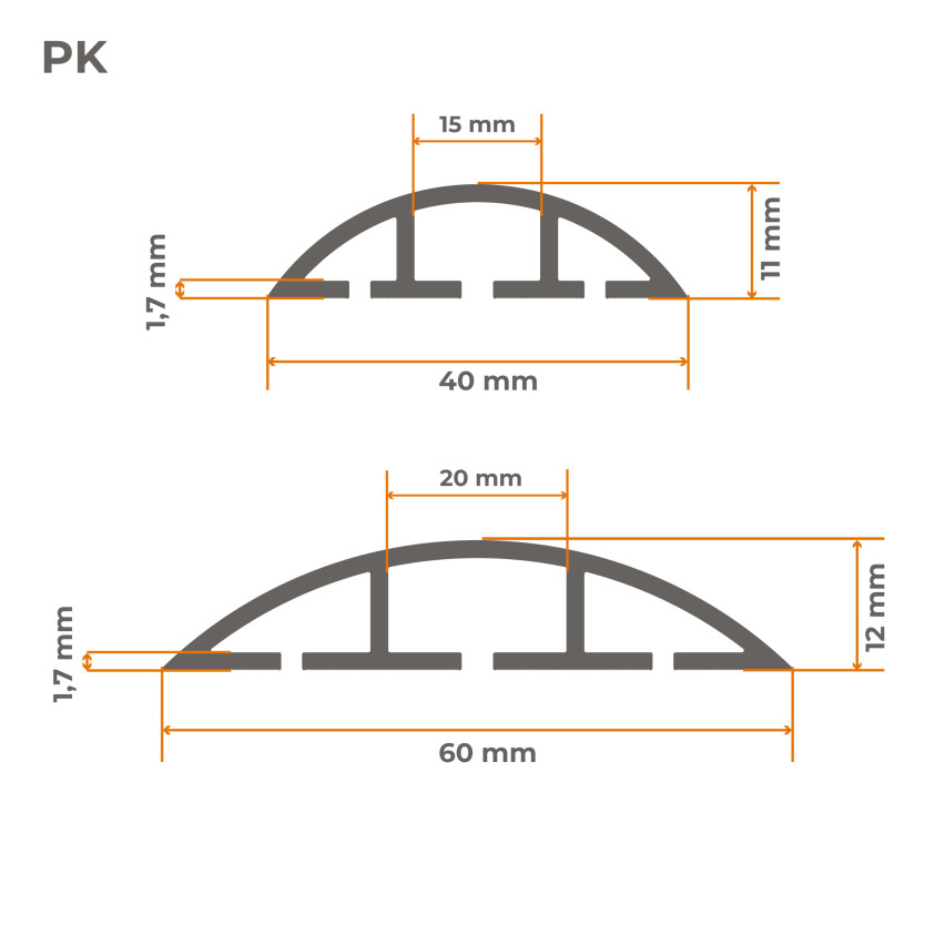 Listwa kablowa maskująca samoprzylepna PCV – 200 cm, półokrągła, brąz