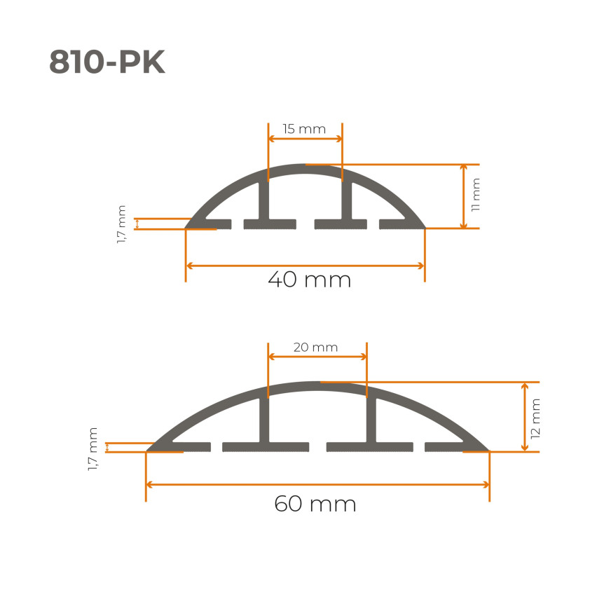 Listwa kablowa maskująca PCV – 200 cm, półokrągła, brąz