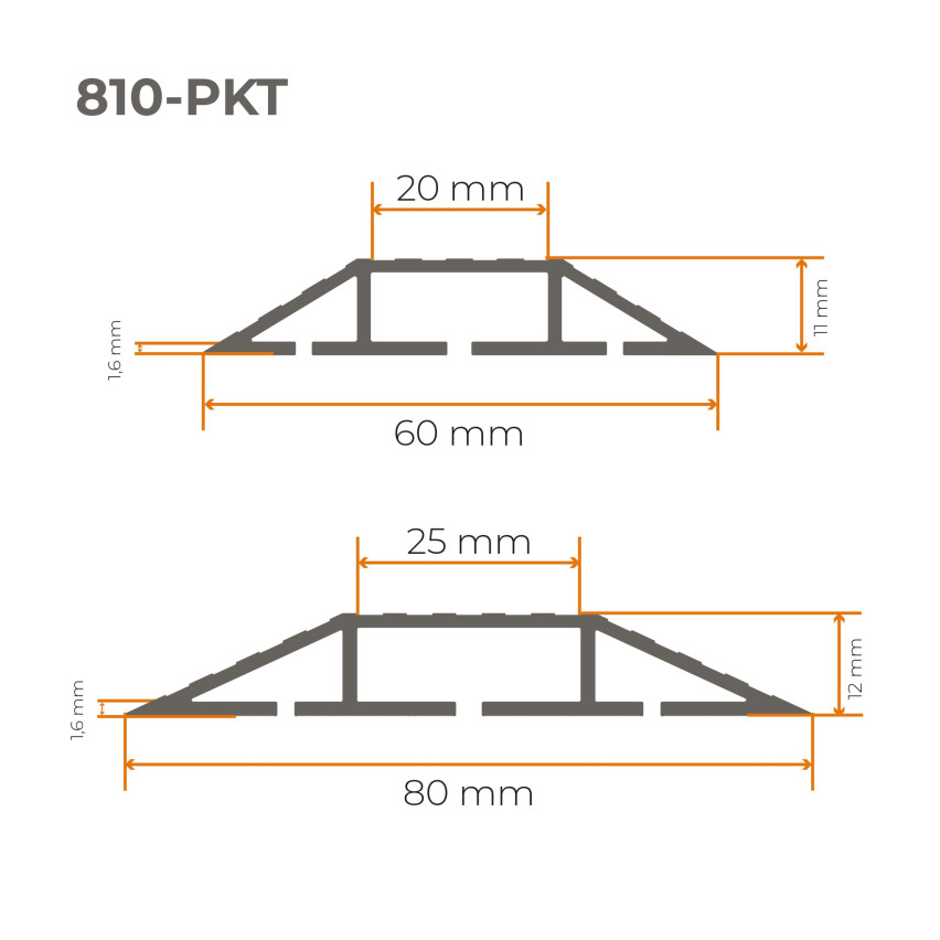 Listwa kablowa maskująca PCV – 200 cm, trapezowa, czarny