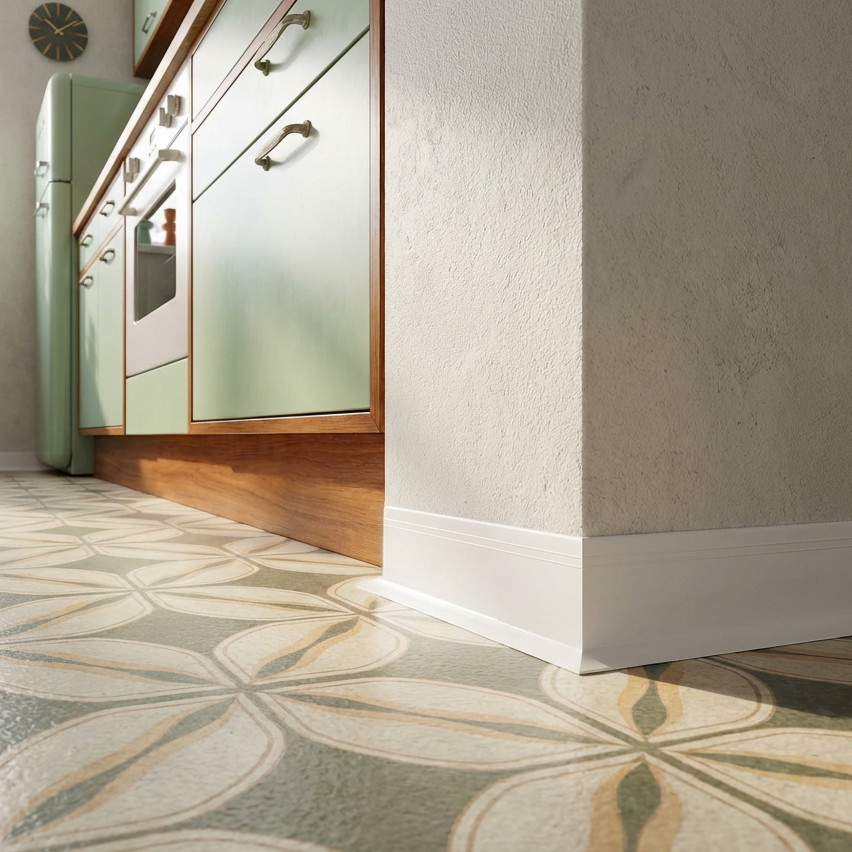 Listwa przypodłogowa samoprzylepna PCV, elastyczna listwa cokołowa DEKOR, 70x20mm, biały