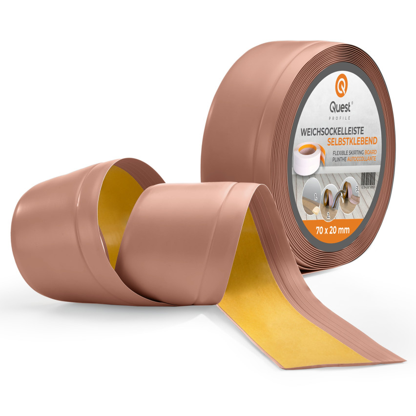 Listwa przypodłogowa samoprzylepna PCV 70x20mm, jasny brąz