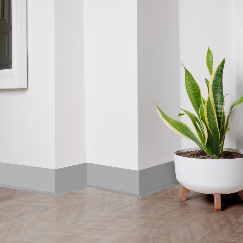 Listwa przypodłogowa PCV 70x20 mm, samoprzylepna elastyczna, miękka listwa podłogowa, cokołowa, szary