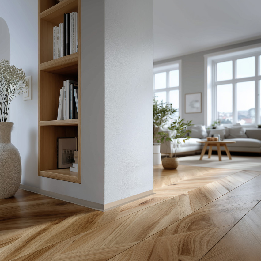 Minimalistyczna listwa przypodłogowa PVC twarda, Loft, Modern, beż