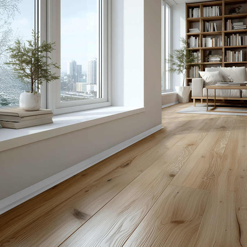 Minimalistyczna listwa przypodłogowa PVC - twarda, biały