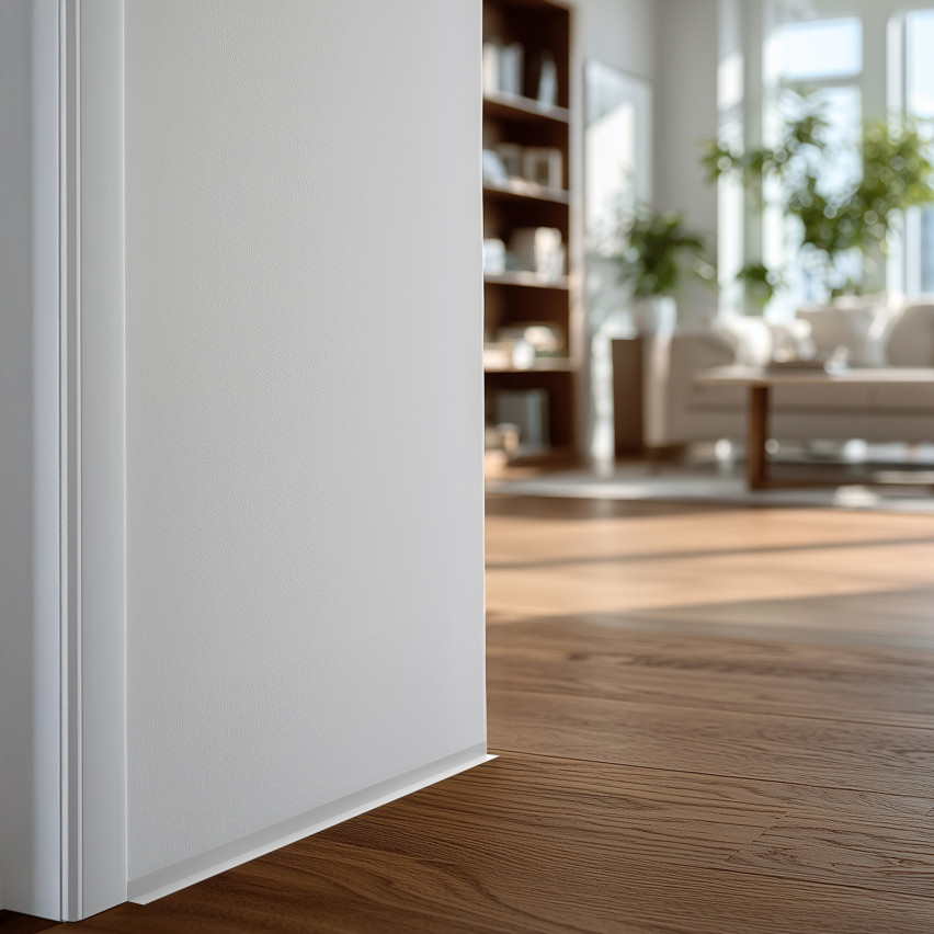 Minimalistyczna listwa przypodłogowa PVC - twarda, biały