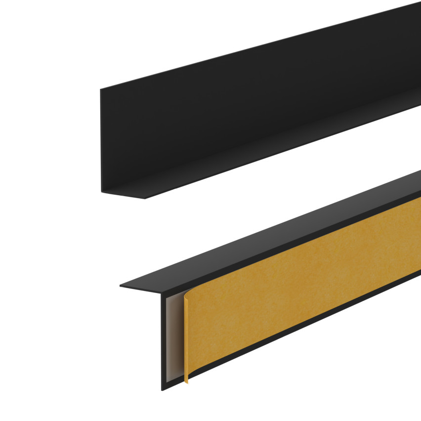 Minimalistyczna listwa przypodłogowa samoprzylepna PVC twarda, Loft, Modern, czarny