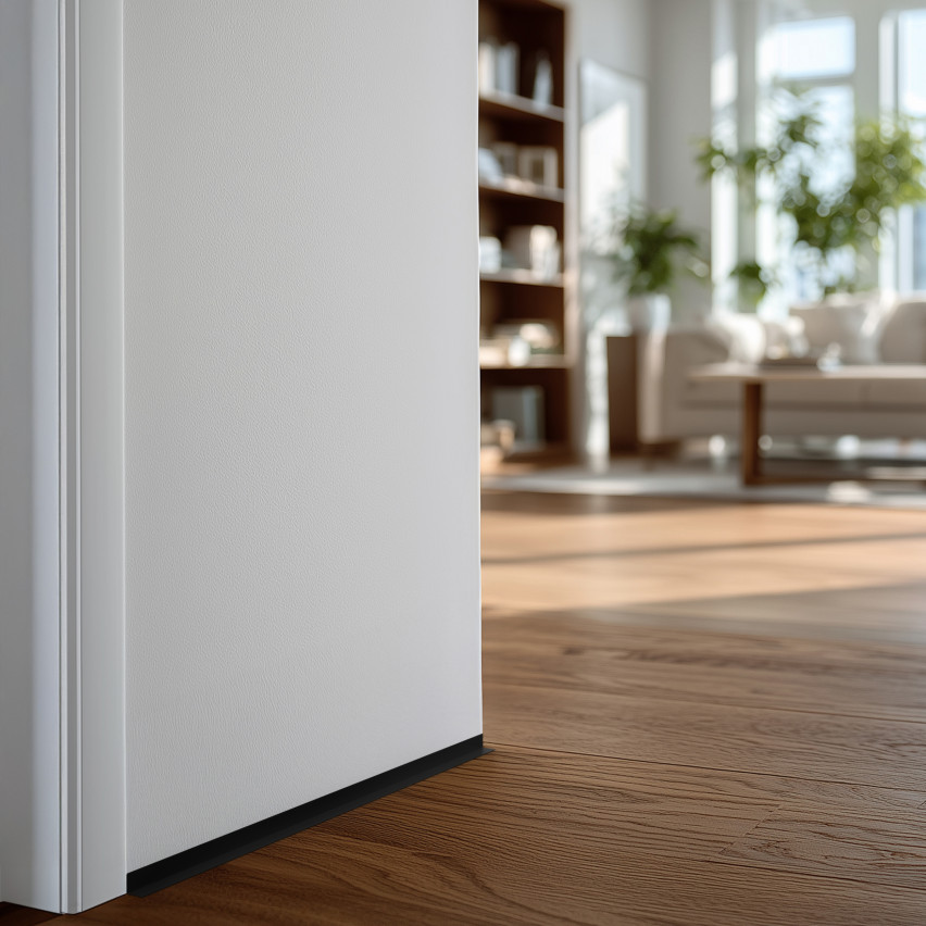 Minimalistyczna listwa przypodłogowa samoprzylepna PVC twarda, Loft, Modern, czarny