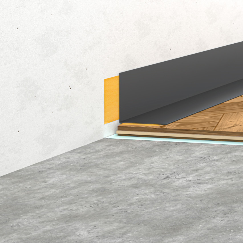 Minimalistyczna listwa przypodłogowa samoprzylepna PVC twarda, Loft, Modern, czarny
