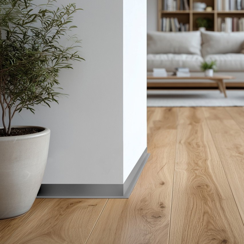 Minimalistyczna listwa przypodłogowa PVC twarda, Loft, Modern, szary
