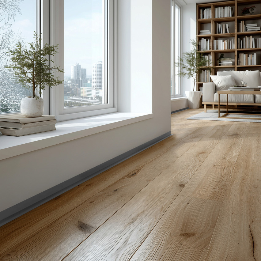 Minimalistyczna listwa przypodłogowa PVC twarda, Loft, Modern, szary