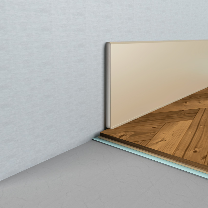 Listwa przypodłogowa samoprzylepna PVC, gładka elastyczna listwa cokołowa, do podłóg, 100mm, 10m, beż RAL 1001