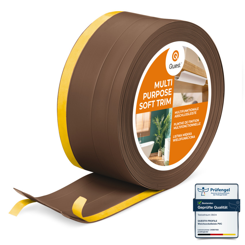 Listwa wielofunkcyjna z PCV 4in1 – samoprzylepny panel wykończeniowy, 120mm, brąz