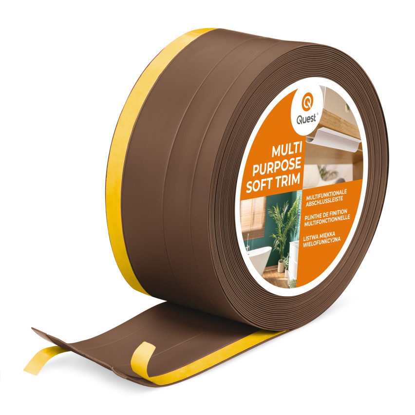Listwa wielofunkcyjna z PCV 4in1 – samoprzylepny panel wykończeniowy, 120mm, brąz