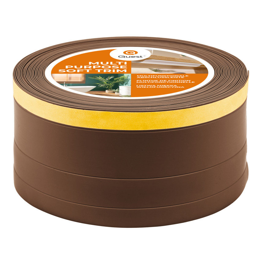 Listwa wielofunkcyjna z PCV 4in1 – samoprzylepny panel wykończeniowy, 120mm, brąz