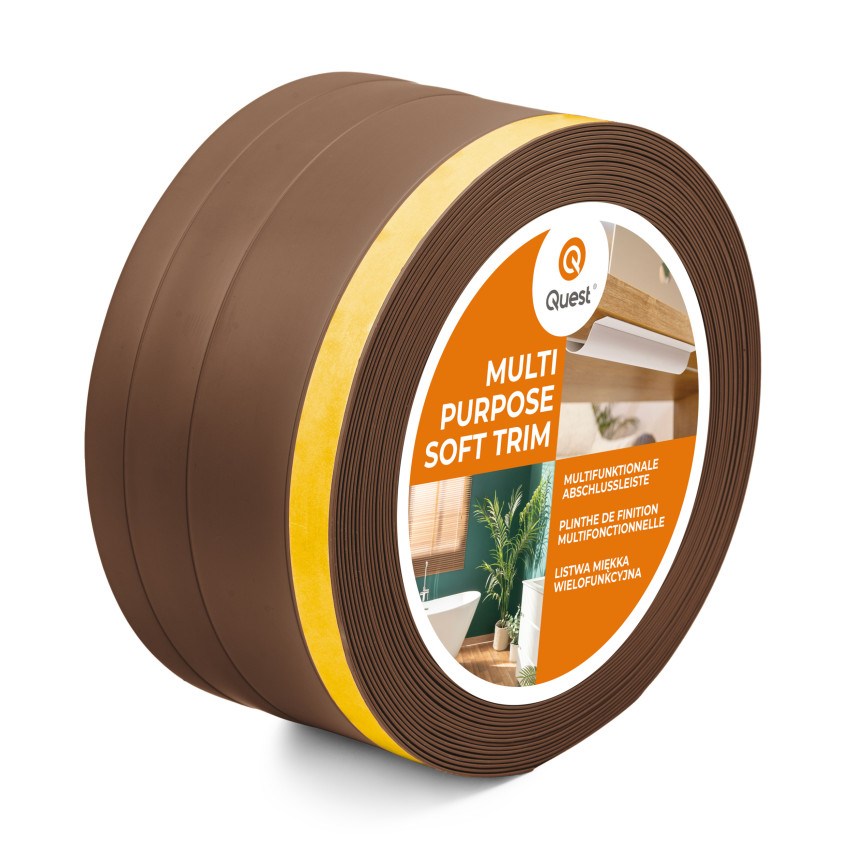 Listwa wielofunkcyjna z PCV 4in1 – samoprzylepny panel wykończeniowy, 120mm, brąz