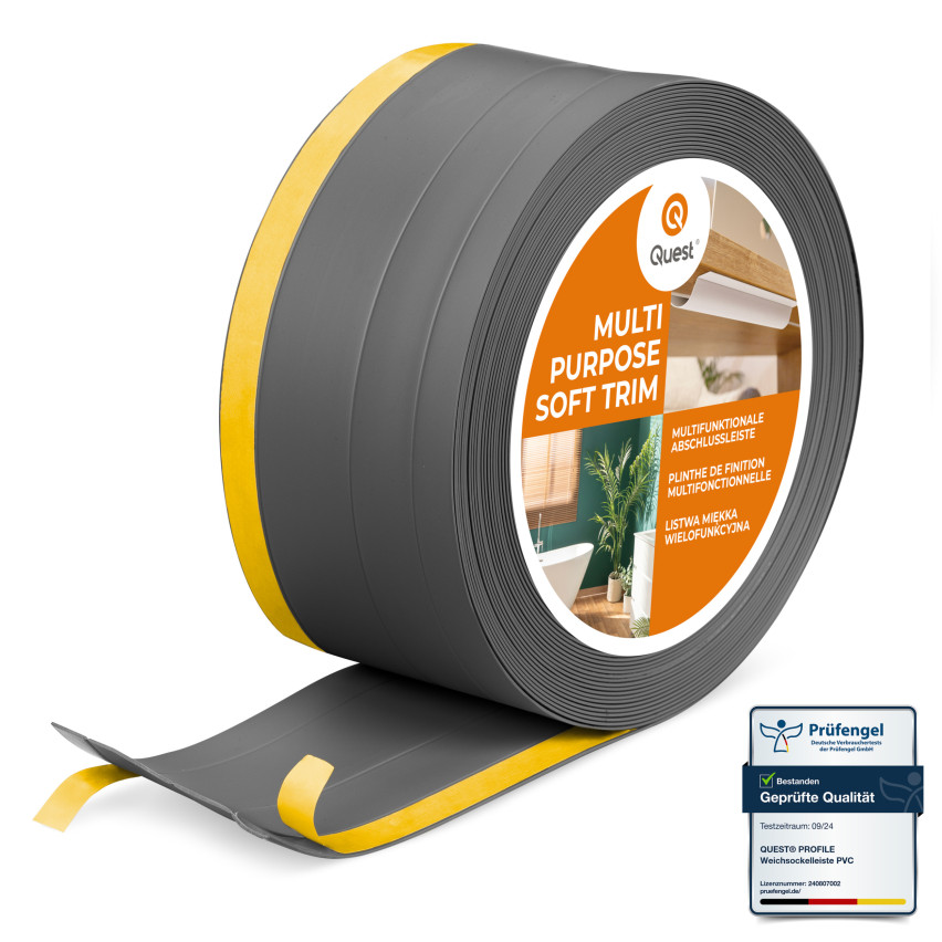 Listwa wielofunkcyjna z PCV 4n1 – samoprzylepny panel wykończeniowy, 120mm, ciemnoszary