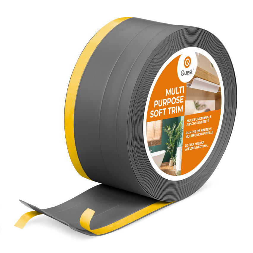 Listwa wielofunkcyjna z PCV 4n1 – samoprzylepny panel wykończeniowy, 120mm, ciemnoszary