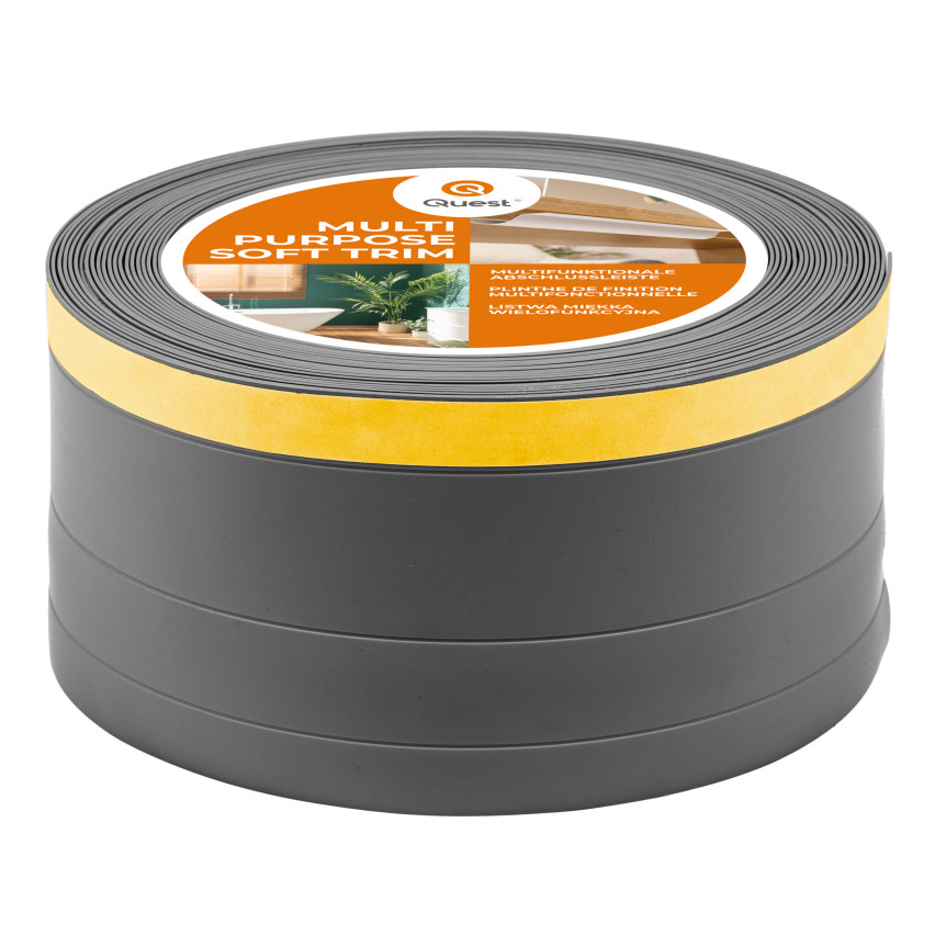 Listwa wielofunkcyjna z PCV 4n1 – samoprzylepny panel wykończeniowy, 120mm, ciemnoszary