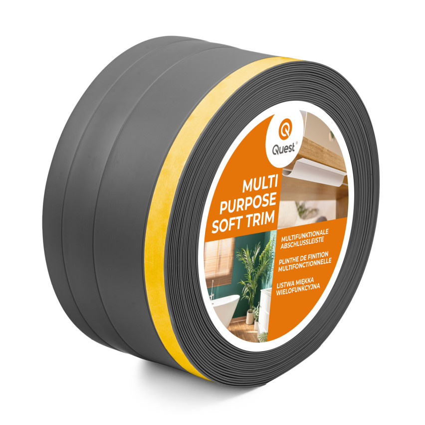 Listwa wielofunkcyjna z PCV 4n1 – samoprzylepny panel wykończeniowy, 120mm, ciemnoszary