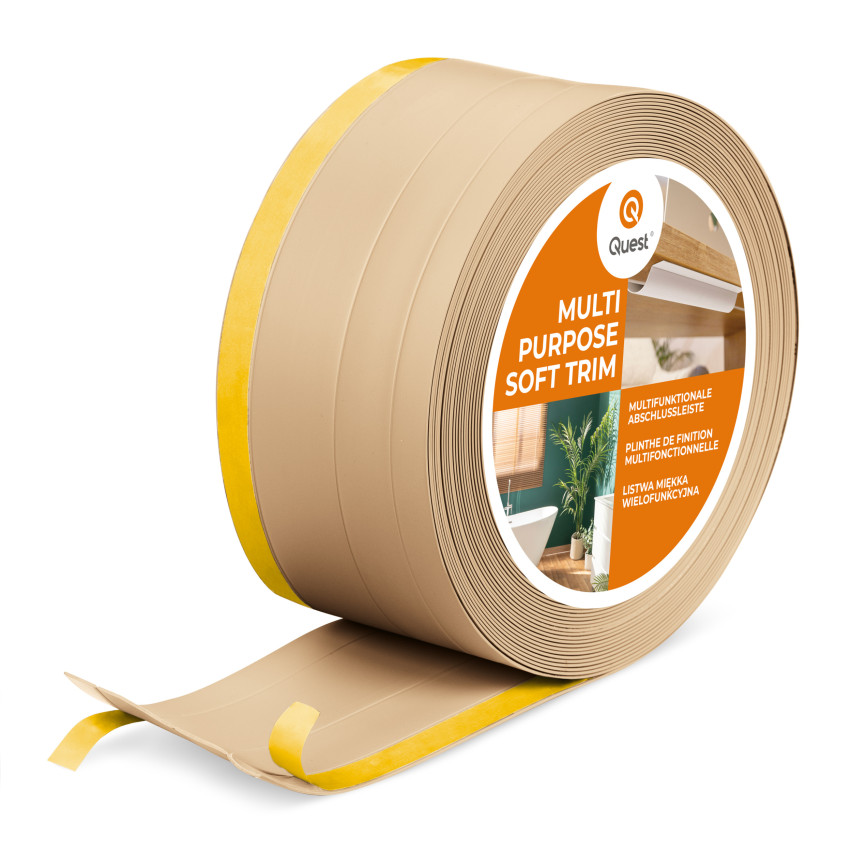 Listwa wielofunkcyjna z PCV 4in1 – samoprzylepny panel wykończeniowy, 120mm, piaskowy