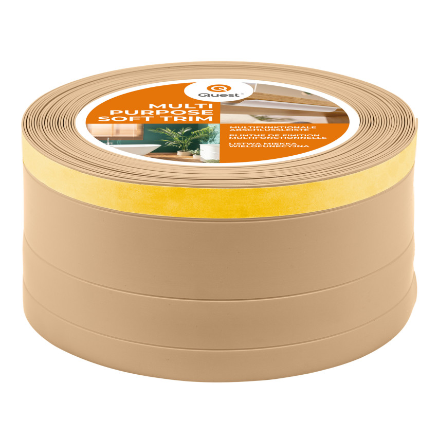 Listwa wielofunkcyjna z PCV 4in1 – samoprzylepny panel wykończeniowy, 120mm, piaskowy