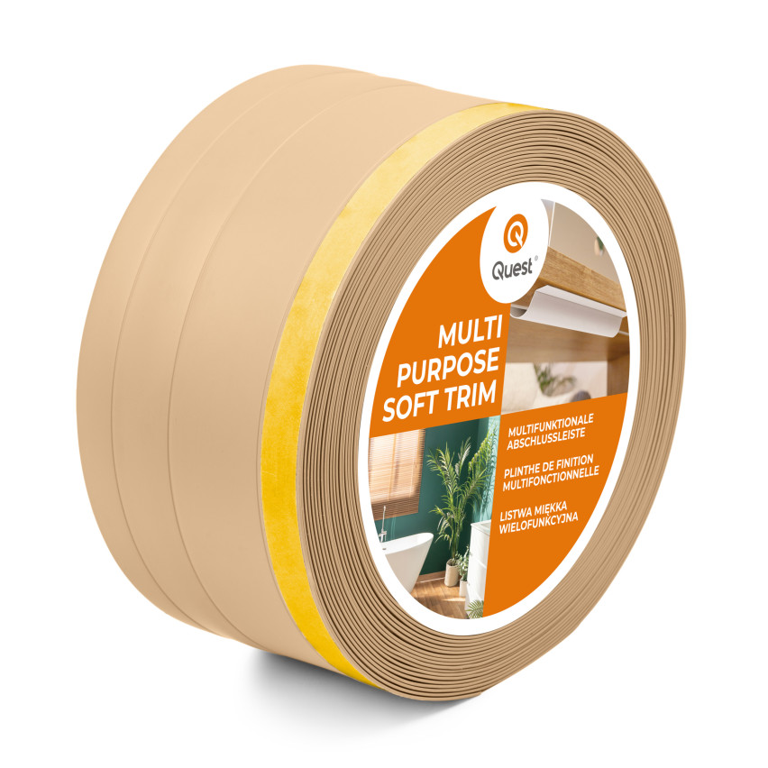 Listwa wielofunkcyjna z PCV 4in1 – samoprzylepny panel wykończeniowy, 120mm, piaskowy