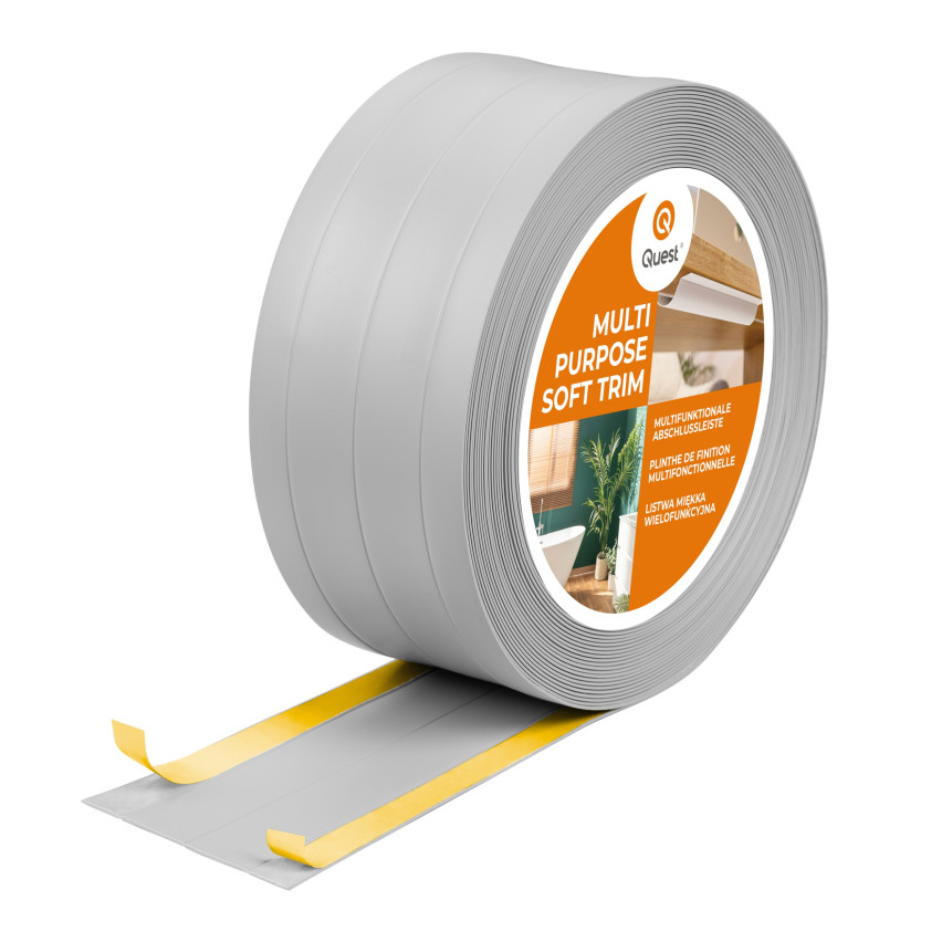 Listwa wielofunkcyjna z PCV 4in1 – samoprzylepny panel wykończeniowy, szary