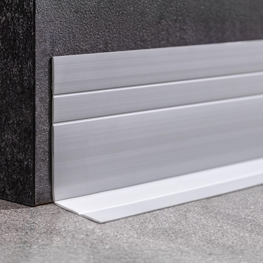 Listwa wielofunkcyjna z PCV 2in1 – samoprzylepny panel wykończeniowy, 110 mm, ciemnoszary