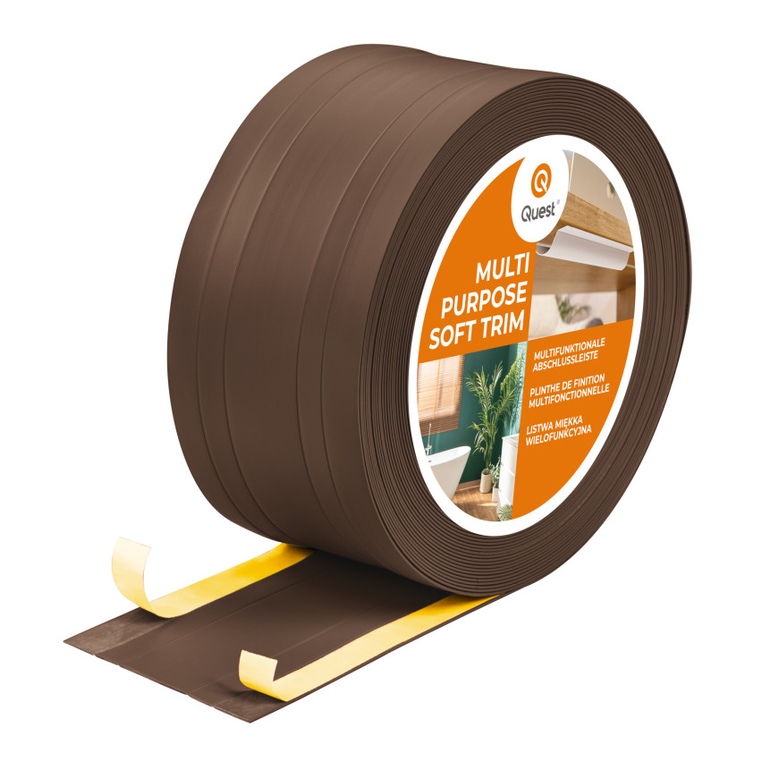 Listwa wielofunkcyjna z PCV 2in1 – samoprzylepny panel wykończeniowy, 110 mm, brąz