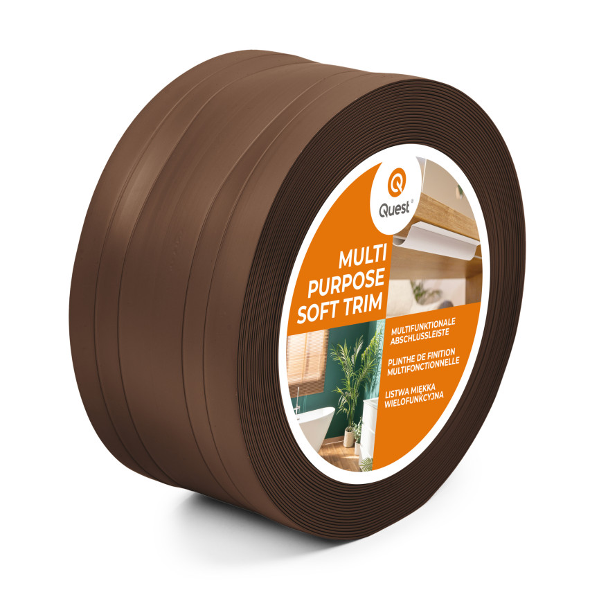 Listwa wielofunkcyjna z PCV 2in1 – samoprzylepny panel wykończeniowy, 110 mm, brąz