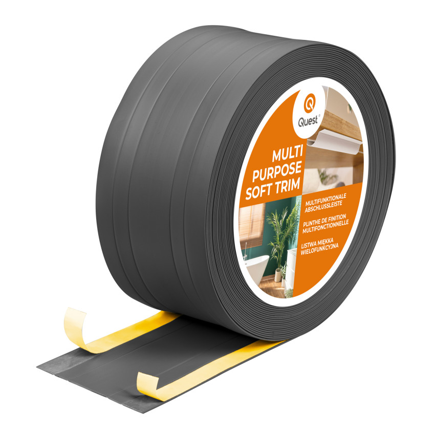 Listwa wielofunkcyjna z PCV 2in1 – samoprzylepny panel wykończeniowy, 110 mm, ciemnoszary