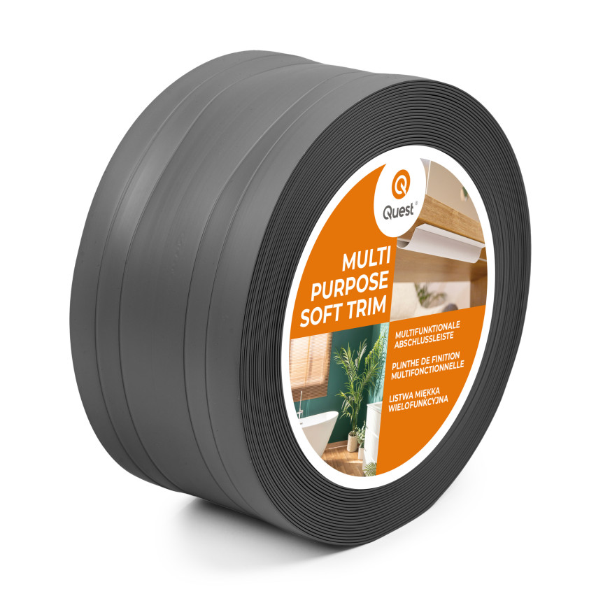 Listwa wielofunkcyjna z PCV 2in1 – samoprzylepny panel wykończeniowy, 110 mm, ciemnoszary