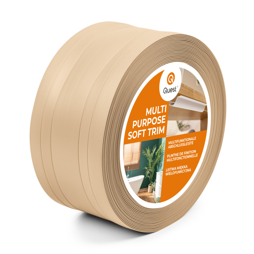 Listwa wielofunkcyjna z PCV 2in1 – samoprzylepny panel wykończeniowy, 110 mm, piaskowy