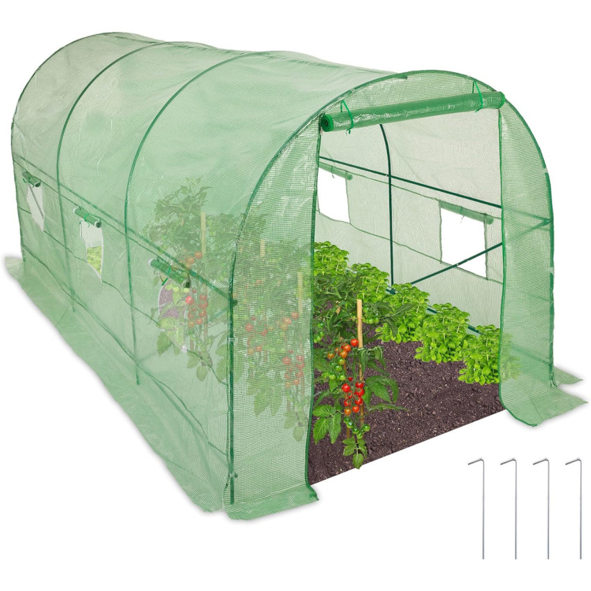 Tunel foliowy ogrodowy 3 segmentowy zielony 3 x 2 x 2 m