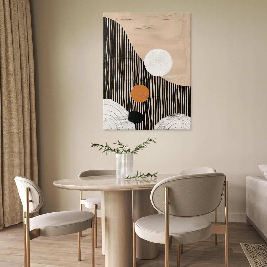 OBRAZ BOHO ABSTRAKCJA BRĄZOWY NA PŁÓTNIE ŚCIANĘ DO SYPIALNI SALONU 100x70