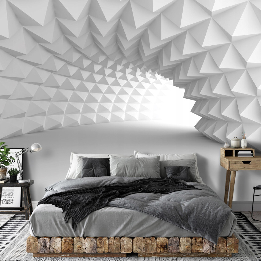 FOTOTAPETA 3D TUNEL OPTYCZNA DO SYPIALNI SALONU TAPETA ŚCIENNA 350x250