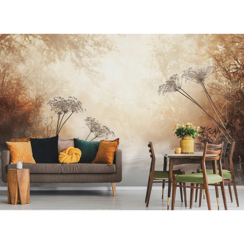 FOTOTAPETA DRZEWA LAS BOHO BEŻ NA FLIZELINIE SYPIALNIA SALON TAPETA 250x175