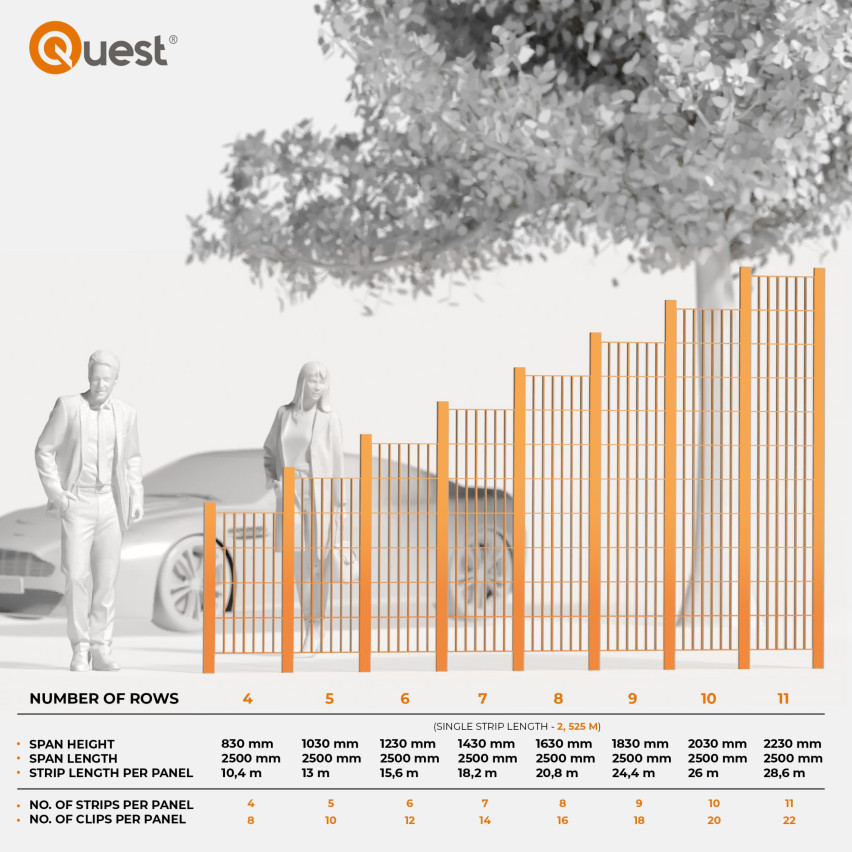 Taśma Ogrodzeniowa Quest® Lux  900 g/m2, 19cm brązowa RAL 8017