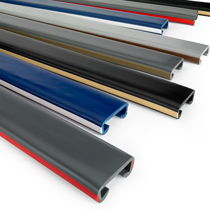 Listwa poręczowa PCV LUX, poręczówka 40x8mm c.szary/czerwony