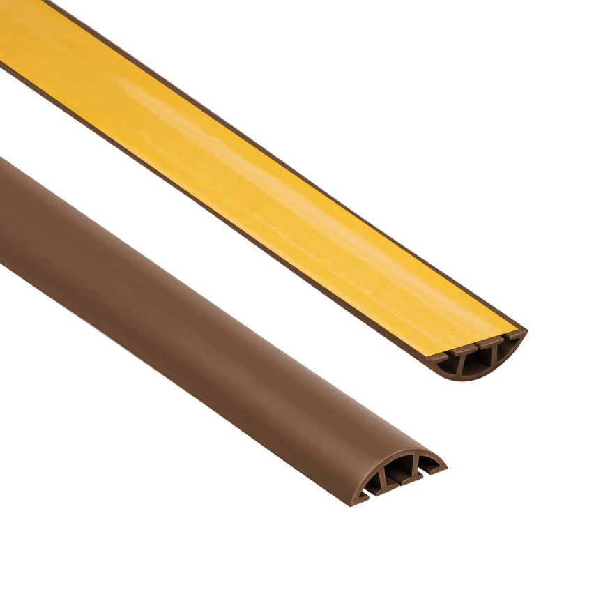 Listwa kablowa maskująca samoprzylepna PCV – 200 cm, półokrągła, brąz