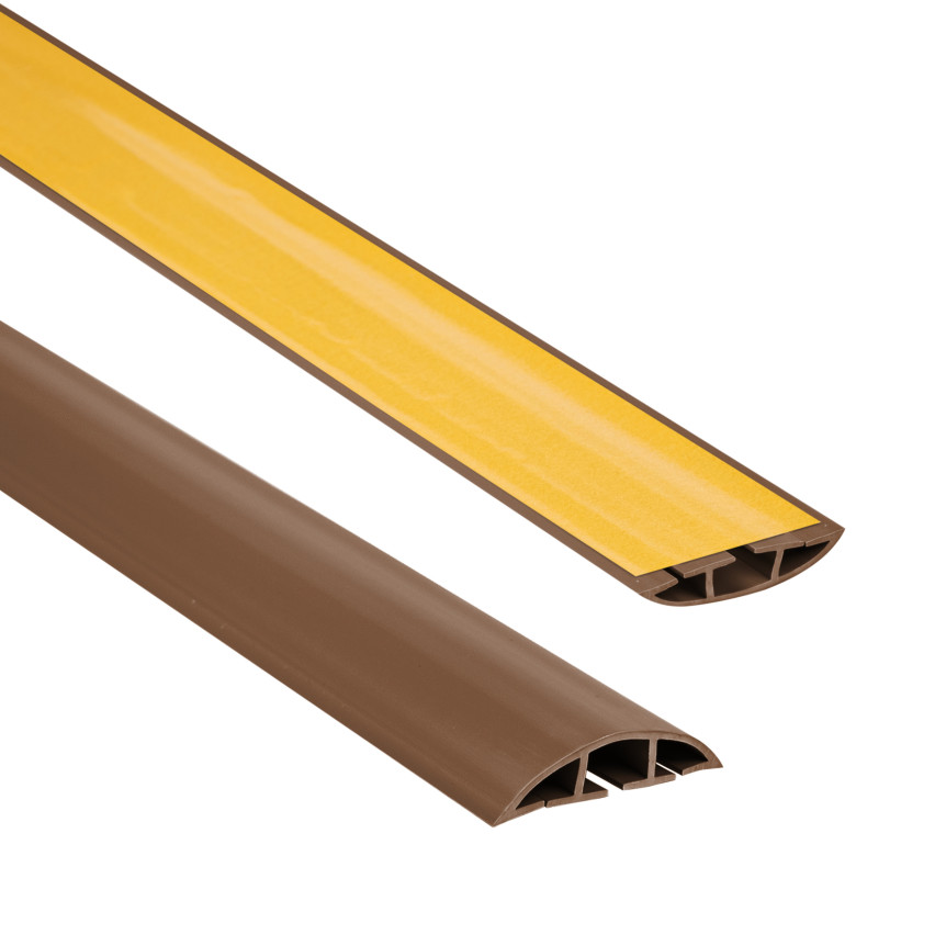Listwa kablowa maskująca samoprzylepna PCV – 200 cm, półokrągła, brąz