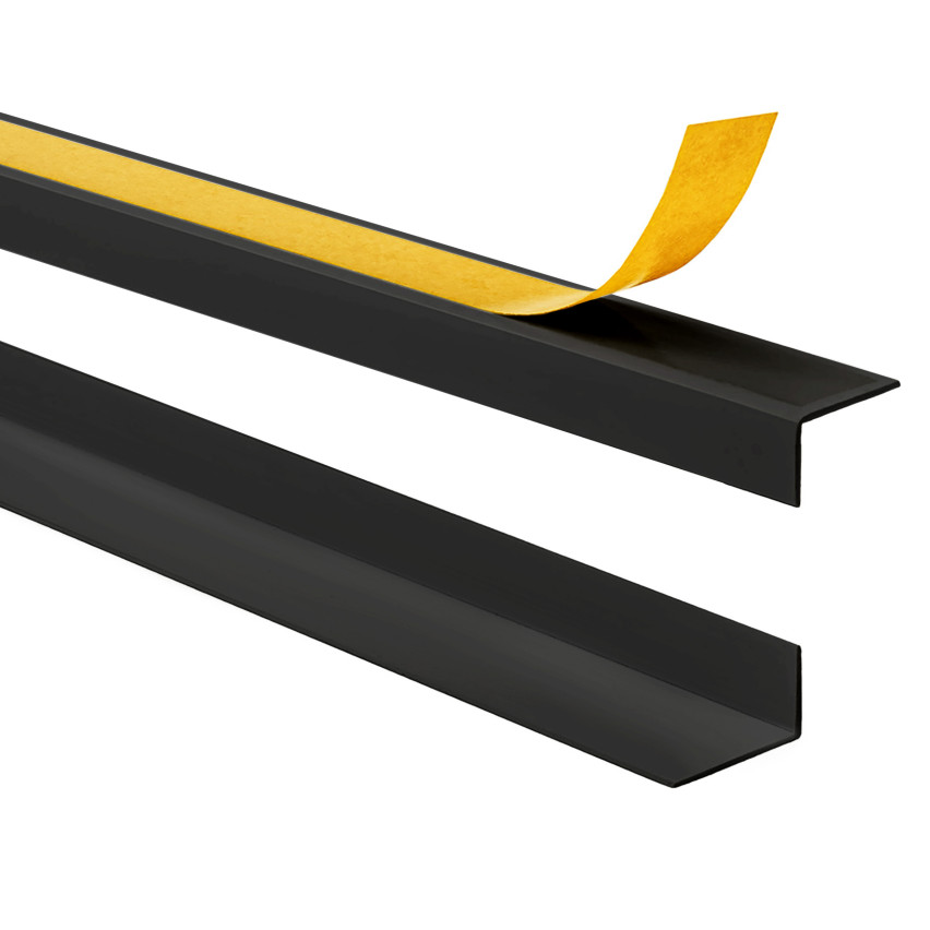  Profil kątowy PVC nierównoramienny, klejony po zewnętrznej stronie, ochrona narożników, czarny