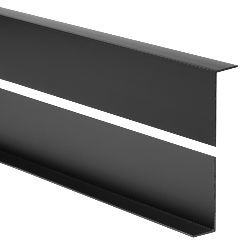 Profil kątowy PVC nierównoramienny, ochrona krawędzi, ochrona narożników, czarny