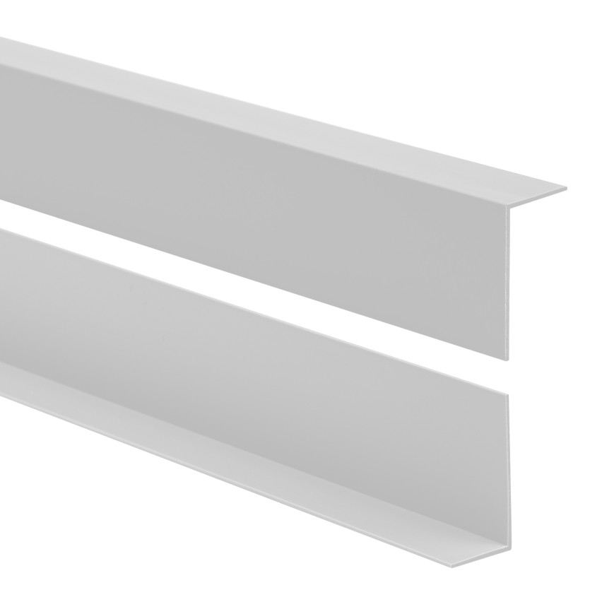 Profil kątowy PVC nierównoramienny, ochrona krawędzi, ochrona narożników, szary