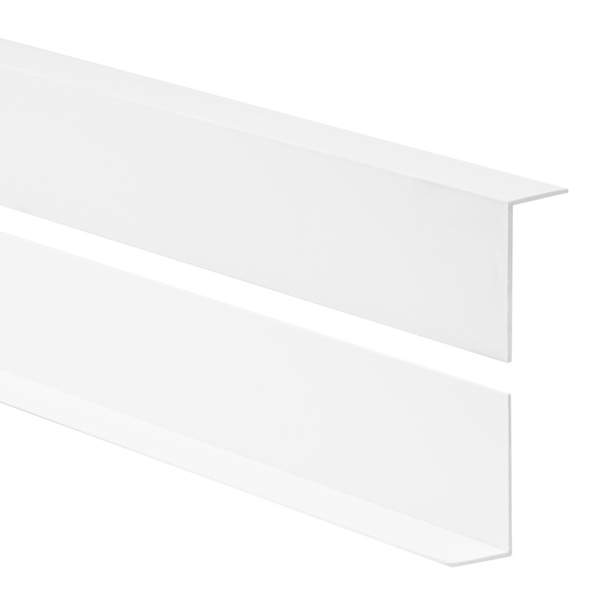 Profil kątowy PVC nierównoramienny, ochrona krawędzi, ochrona narożników, biały