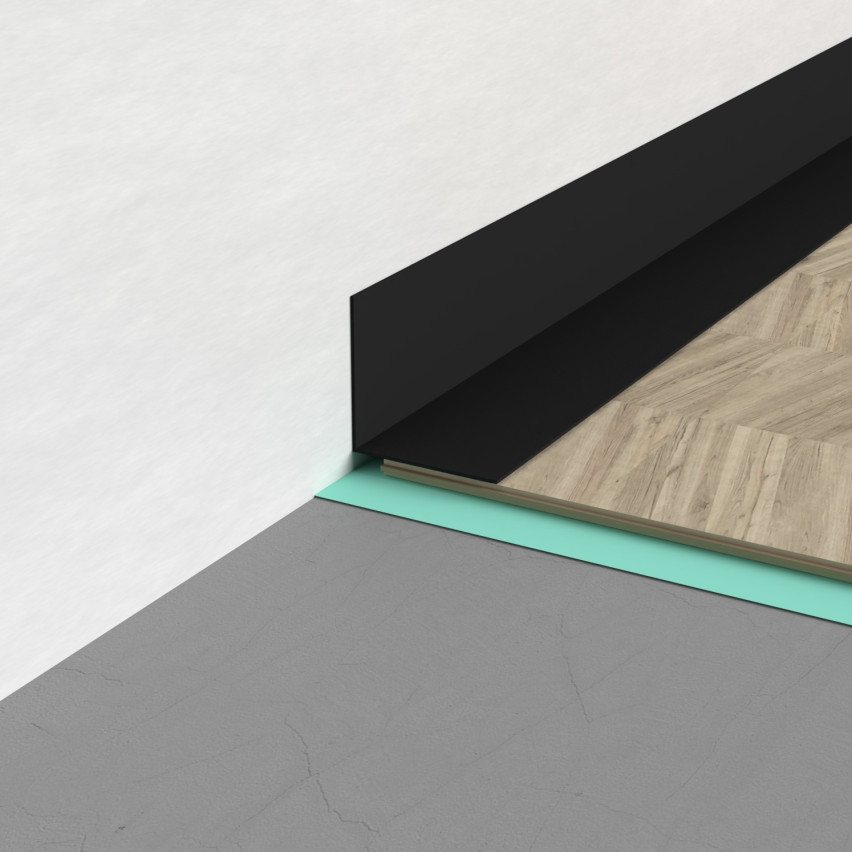 Profil kątowy PVC, klejony po zewnętrznej stronie, ochrona narożników, brąz