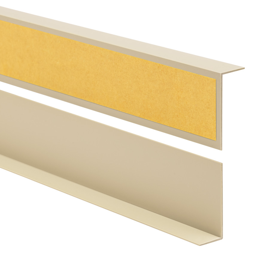  Profil kątowy PVC nierównoramienny, klejony po zewnętrznej stronie, ochrona narożników, beżowy